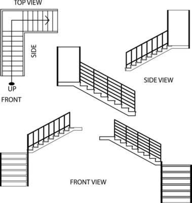 Illustration vector graphic of stairs, top view of stairs, side view ...