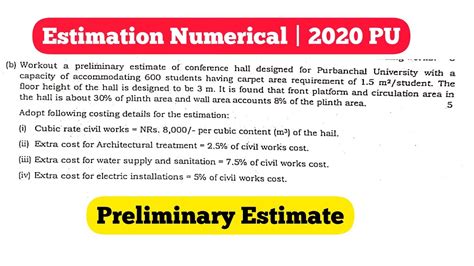 Preliminary Estimate Numerical Pu Estimation Numerical Youtube