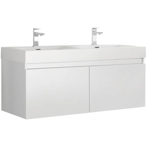 Fresca Fcb Wh I Inch Mezzo Modern Double Sink Vanity With