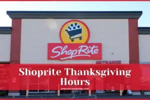 Shoprite Thanksgiving Hours 2023