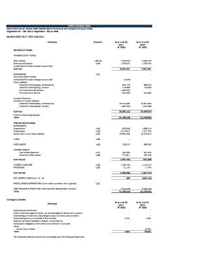 Fillable Online Form L Balance Sheet Canara Hsbc Life Insurance Fax