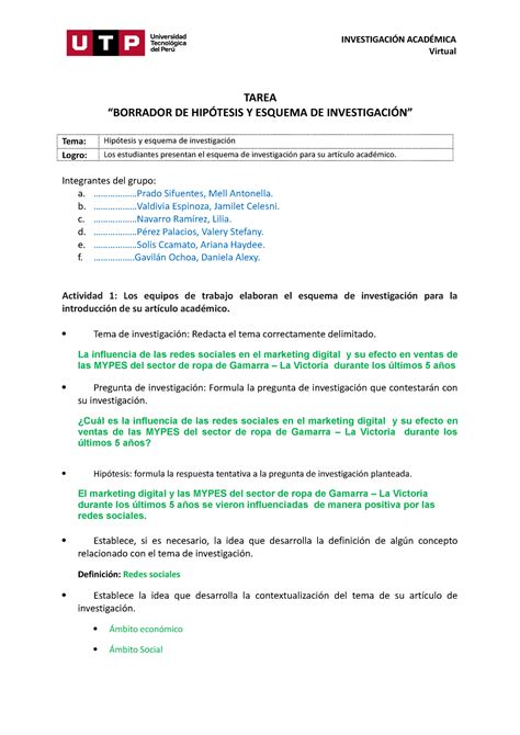 S7 Tarea Borrador de hipótesis y esquema de investigación TAREA