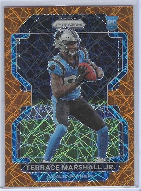 TERRACE MARSHALL JR 2021 PANINI PRIZM ORANGE LAZER PRIZM ROOKIE RC 348