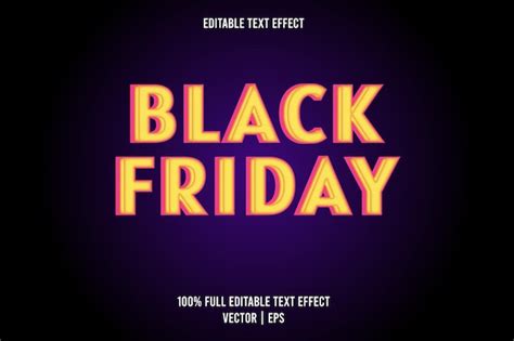 Premium Vector Black Friday Editable Text Effect Yellow And Pink Color