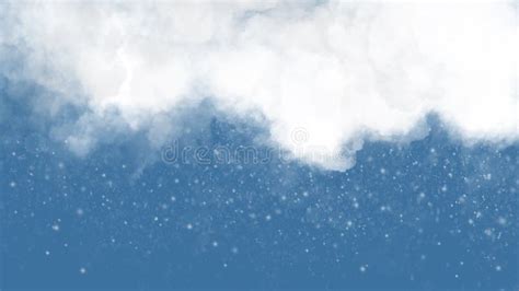 Cloudy Sky with Falling Snowflakes Winter Background Stock Illustration ...