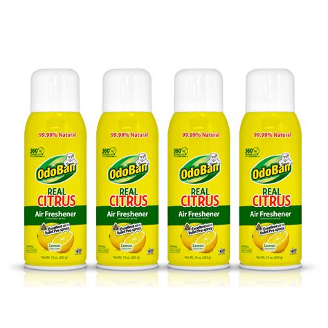 OdoBan Real Citrus Lemon Air Freshener 360 Continuous Spray 10 Ounce