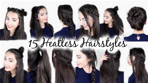 15 Easy Heatless Hairstyles Youtube