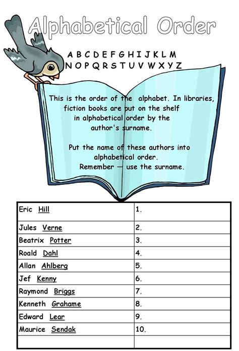 Printable Library Activity Worksheets