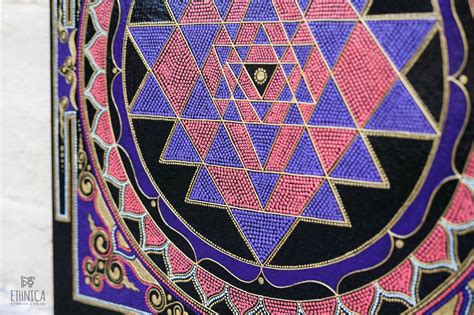 Sri Yantra Painting Sacred Geometry Painting Art For Etsy Purple