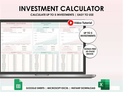 Investment Tracker Excel Google Sheets Spreadsheet Investment Tracker ...