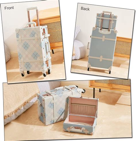 Trunk Combination Luggage Set, 3 Piece Hard Shell Retro Travel Suitcase ...