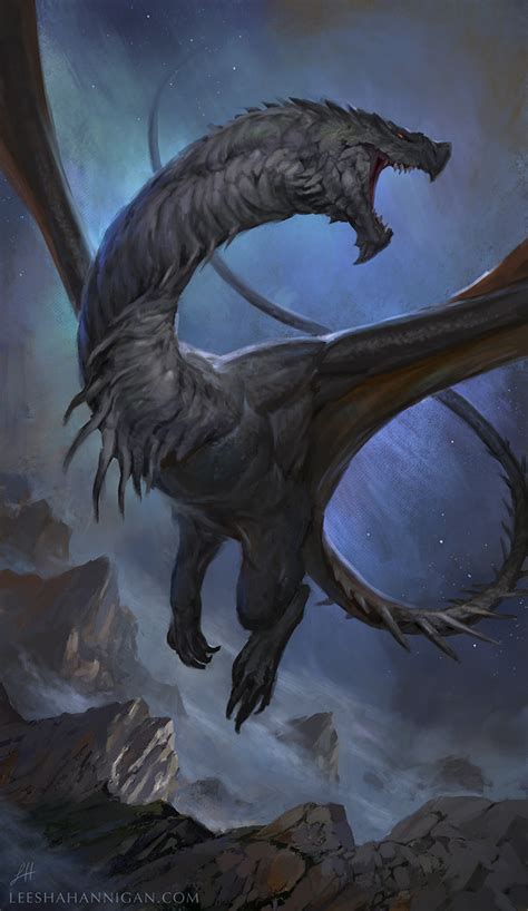 Artstation Black Wyvern Leesha Hannigan Wyvern Dragon Art Dragon