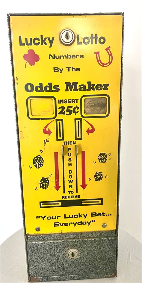 Vintage Lucky Lotto Odds Maker Lotto Vending Machine 1868858