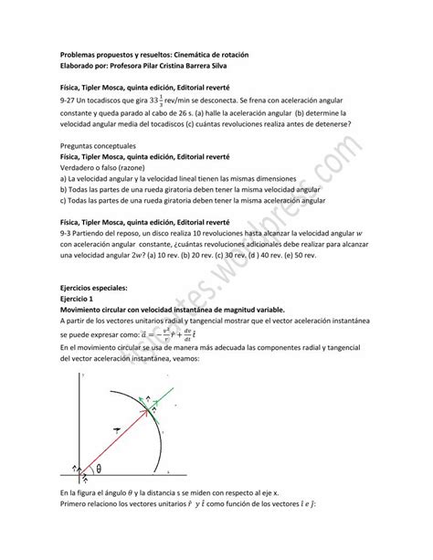 PDF Problemas propuestos y resueltos Cinemática de rotación