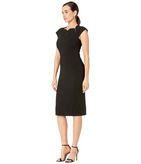 Maggy London Synthetic Dream Crepe Sheath Dress With Ladder Trim Detail