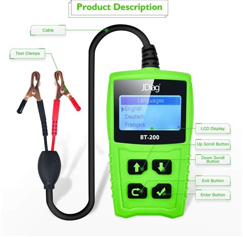 Jdiag Fascheck Bt Car Battery Tester Digital Battery Analyzer For