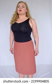 Curvy Blonde Sexy Woman Model Wearing Stock Photo 2199904805 Shutterstock