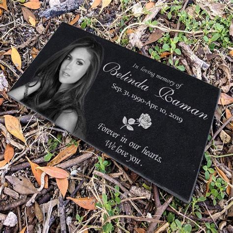 Amazon ODB Personalized Human Memorial Stones Black Granite