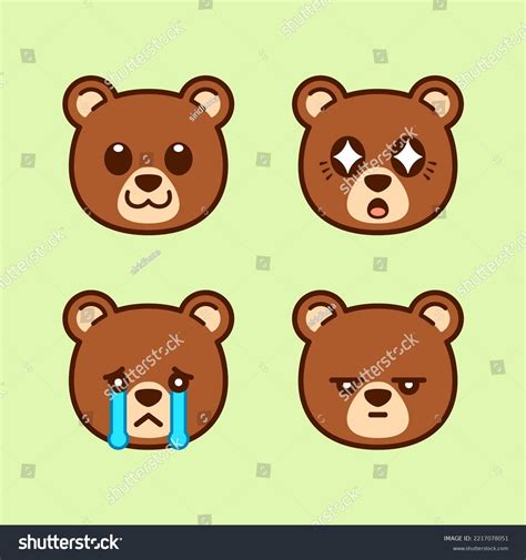 Set Cute Bear Stickers Stock Vector (Royalty Free) 2217078051 ...