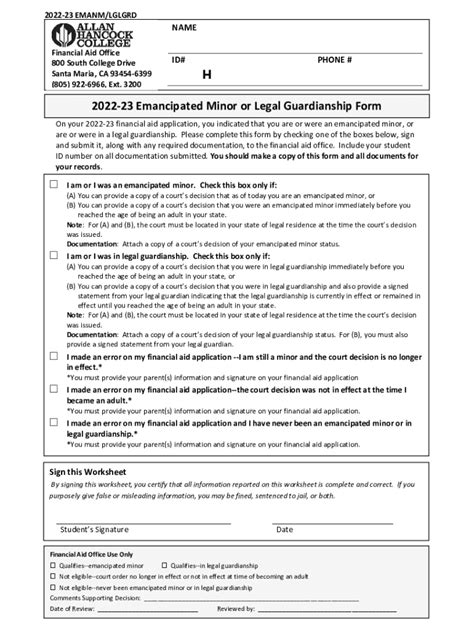 Fillable Online 2 23 Emancipated Minor Or Legal Guardianship Form Fax