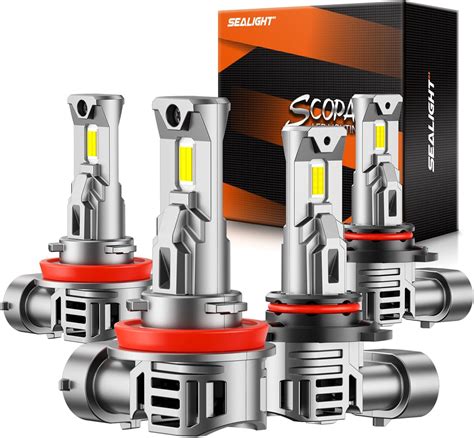 SEALIGHT H11 9005 LED Headlight Bulbs 52000LM 6500K Cool White Light