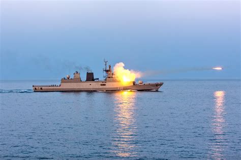 Ins Kamorta Indian Navy Firing Rbu Anti Submarine Rocket