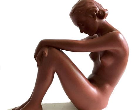 Signed Gmundner Keramik Austria Vintage S Nude Woman Sculpture