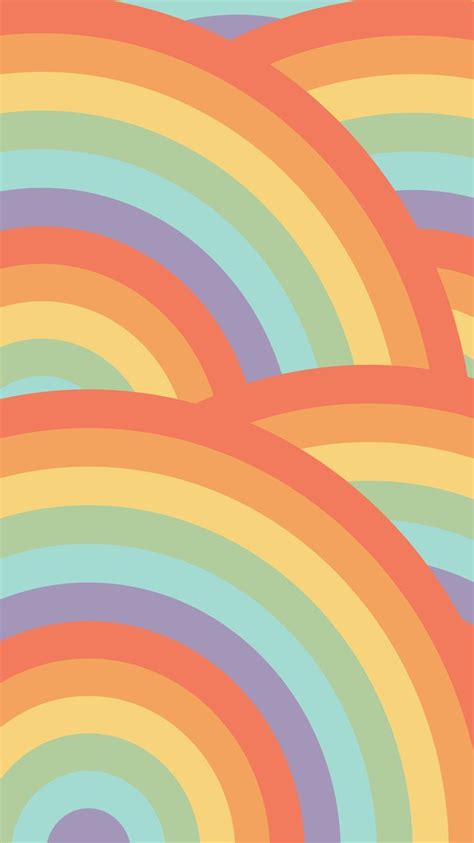 Awesome Phone Wallpaper Muted Rainbow Coloured Waves Rainbow