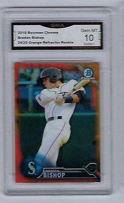 Braden Bishop Orange Bowman Chrome Rookie Refractor D Gem