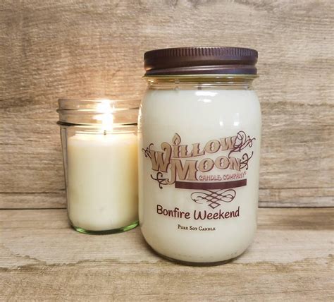 Bonfire Weekend Scented Soy Candle Handpoured Candle Mason Etsy