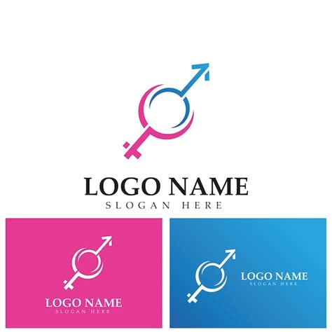 Logotipo De Símbolo De Género De Sexo E Igualdad De Hombres Y Mujeres Ilustración Vectorial