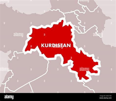 Simple map of Kurdistan as independent state of Kurdish nation ...