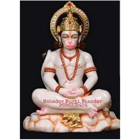 Easy To Clean 5 Feet Glossy Marble Lord Hanuman Statue At Best Price In