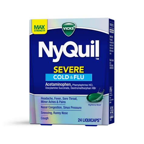 NyQuil Severe Cough, Cold & Flu Nighttime Relief LiquiCaps 24ct