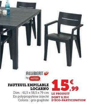 Promo Allibert Fauteuil Empilable Locarno Chez Hyper U