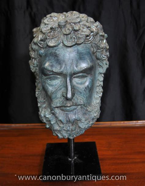 Bronze Bust Plato Mask Sculpture Greek Philosopher