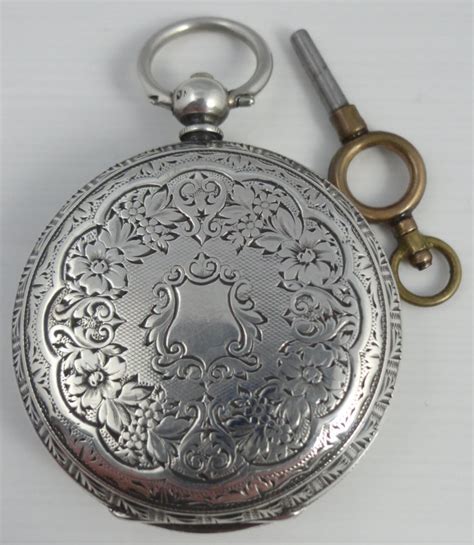 Antique Ladies Engraved Silver Fob Watch Ian Burton Antique Clocks