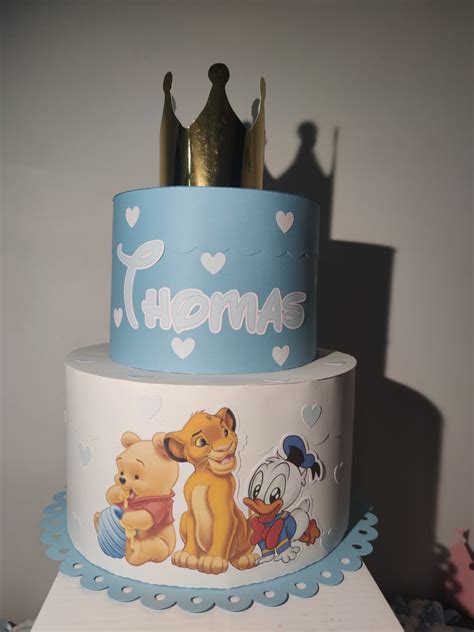 Torta Simba Paperino Winnie Pooh Cartoncino Corona Personaggi Gesta