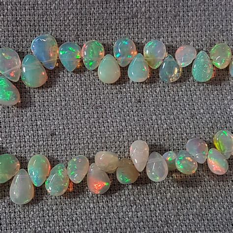 Ethiopian Opal Gemstone Smooth Pear Briolette Shaped Beads Etsy Uk