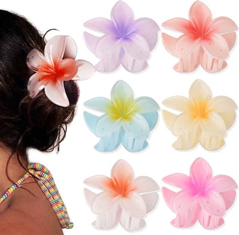 Flower Hair Clip Pcs Flower Claw Clips Plumeria Flower Hair Clips For