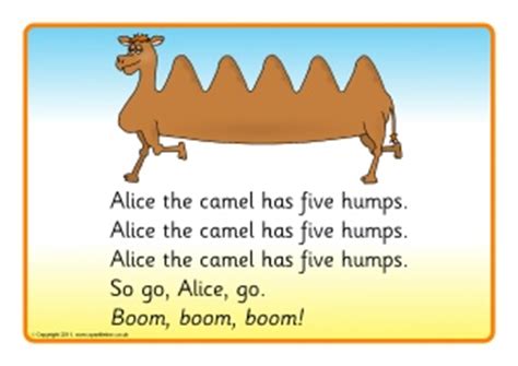 Alice the Camel Nursery Rhyme Teaching Resources - SparkleBox