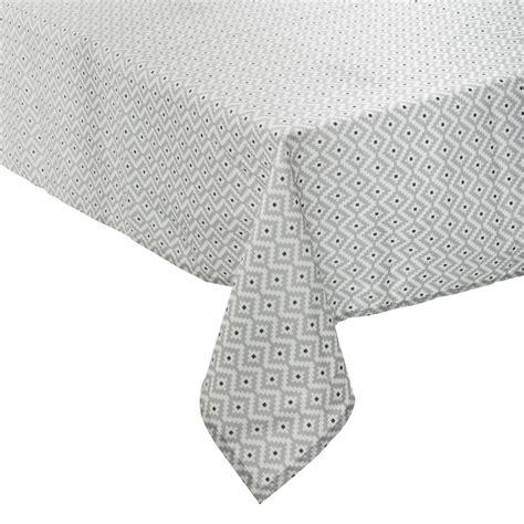 Nappe Rectangulaire Anti Tache L240 Cm Etnik Grise Linge De Table