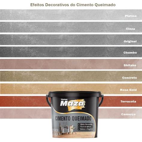 Cimento Queimado Maza Diversas Cores 5 6kg Premium Cimento Para