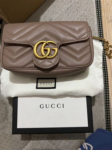 Tas Gucci Marmont Super Mini Nude Like New Barang Mewah Tas Dompet