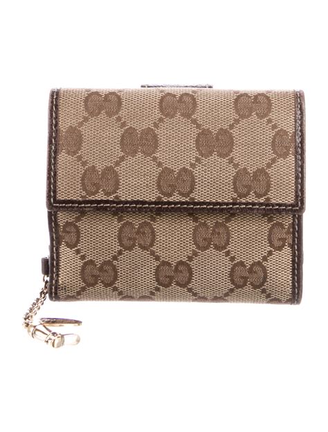 Gucci Compact Gg Canvas Compact Wallet Neutrals Wallets Accessories