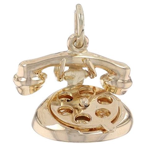 Karat Yellow Gold Hello And I Love U Rotary Dial Telephone Charm