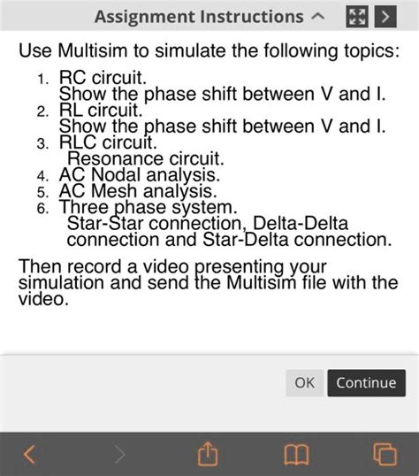 Solved Assignment Instructions Use Multisim To Simulate The Following Topics 1 Rc Circuit