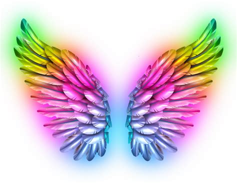 Neon Rainbow Wings Asas Asas De Anjo Desenho De Cabelo