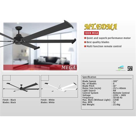 Jual Mt Edma In Mega Kipas Angin Plafon Ceiling Fan Dekoratif Dengan