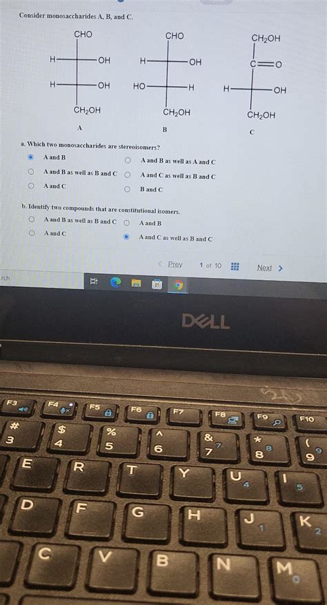 Solved Consider Monosaccharides A B And C Cho Cho Ch Oh H Chegg